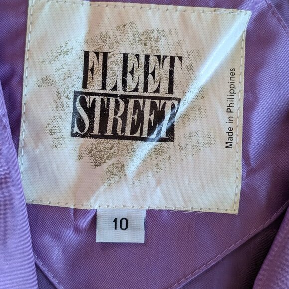 Fleet Street Long Purple Rain Tench Coat Jacket Size 10 - Picture 8 of 15